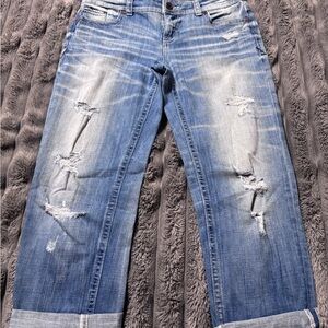 Buckle No.256 Distressed Cropped Jeans